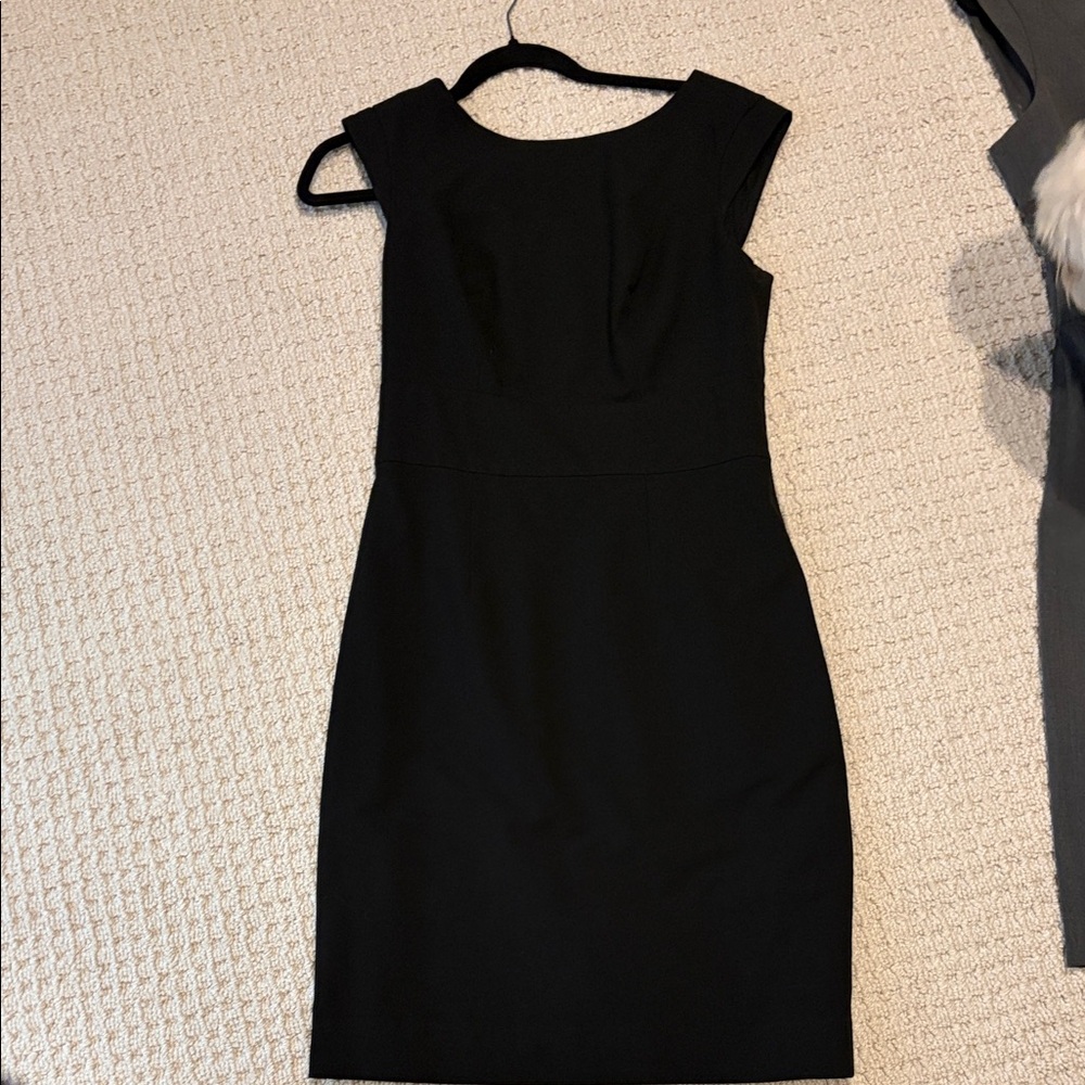 The Limited Black Cap-Sleeve Midi Sheath Dress